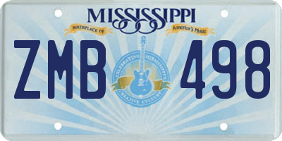 MS license plate ZMB498