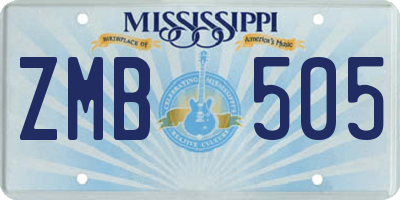 MS license plate ZMB505