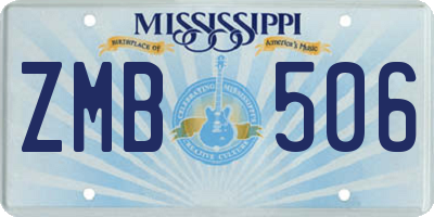 MS license plate ZMB506