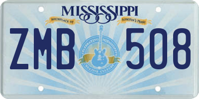 MS license plate ZMB508