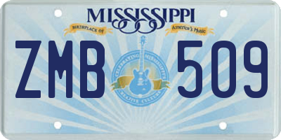 MS license plate ZMB509