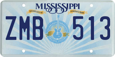 MS license plate ZMB513