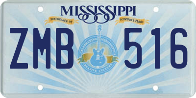 MS license plate ZMB516