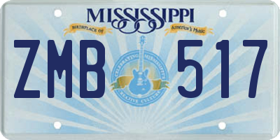 MS license plate ZMB517