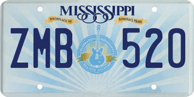 MS license plate ZMB520