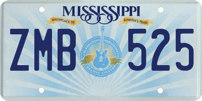 MS license plate ZMB525