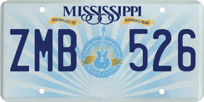 MS license plate ZMB526