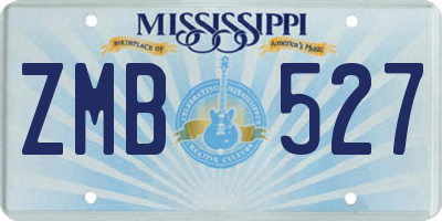 MS license plate ZMB527