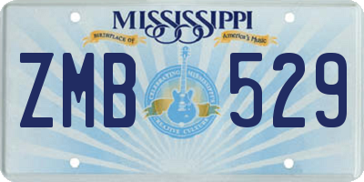 MS license plate ZMB529