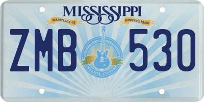 MS license plate ZMB530