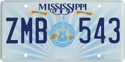 MS license plate ZMB543