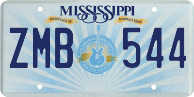 MS license plate ZMB544