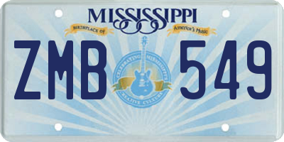 MS license plate ZMB549