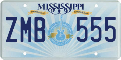 MS license plate ZMB555
