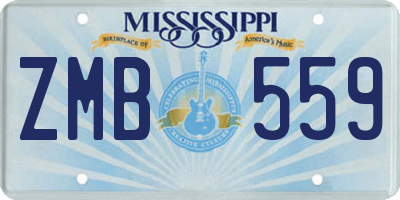 MS license plate ZMB559