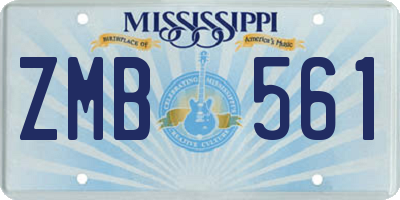 MS license plate ZMB561