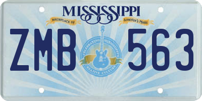 MS license plate ZMB563