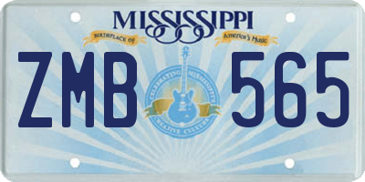 MS license plate ZMB565