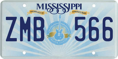 MS license plate ZMB566