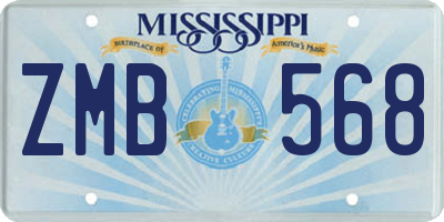MS license plate ZMB568