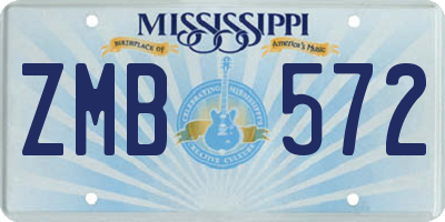 MS license plate ZMB572