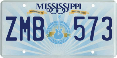 MS license plate ZMB573
