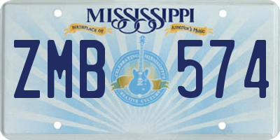 MS license plate ZMB574