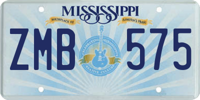 MS license plate ZMB575