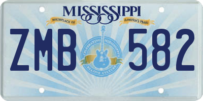 MS license plate ZMB582