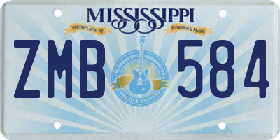 MS license plate ZMB584