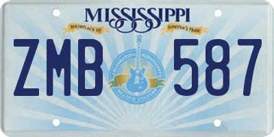 MS license plate ZMB587