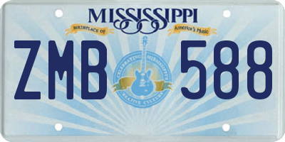 MS license plate ZMB588