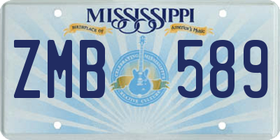 MS license plate ZMB589