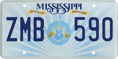 MS license plate ZMB590