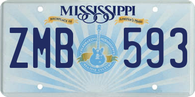 MS license plate ZMB593