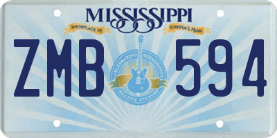 MS license plate ZMB594