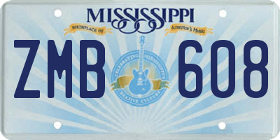 MS license plate ZMB608