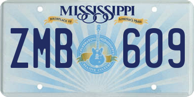 MS license plate ZMB609