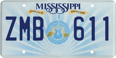 MS license plate ZMB611