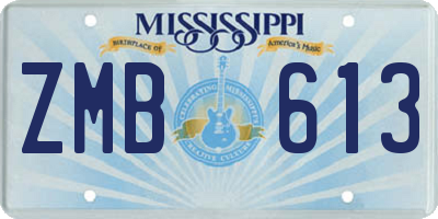 MS license plate ZMB613