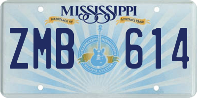 MS license plate ZMB614