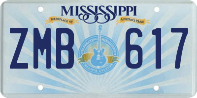 MS license plate ZMB617