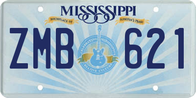 MS license plate ZMB621