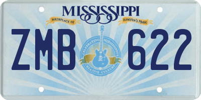 MS license plate ZMB622