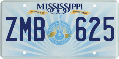 MS license plate ZMB625