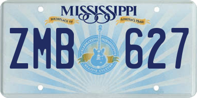 MS license plate ZMB627