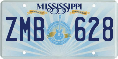 MS license plate ZMB628