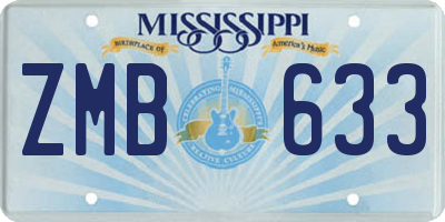 MS license plate ZMB633
