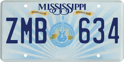 MS license plate ZMB634
