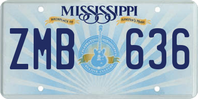 MS license plate ZMB636